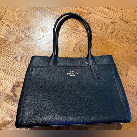 NWOT Coach Black Casey Crossgrain Leather Tote - Picture 14 of 14